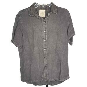 Yungmaven Agenta Size Small Hemp linen Shirt‎ button down lagenlook gray flowy